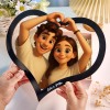 Personalized Heart-Shaped Cartoon Couple Frame｜Your Photo Transformed into Custom Illustration｜Add Names & Special Dates｜Romantic Gift for Couples