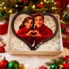Personalized Heart-Shaped Cartoon Couple Frame｜Your Photo Transformed into Custom Illustration｜Add Names & Special Dates｜Romantic Gift for Couples