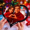 Personalized Heart-Shaped Cartoon Couple Frame｜Your Photo Transformed into Custom Illustration｜Add Names & Special Dates｜Romantic Gift for Couples