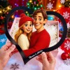Personalized Heart-Shaped Cartoon Couple Frame｜Your Photo Transformed into Custom Illustration｜Add Names & Special Dates｜Romantic Gift for Couples