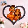 Personalized Heart-Shaped Cartoon Couple Frame｜Your Photo Transformed into Custom Illustration｜Add Names & Special Dates｜Romantic Gift for Couples