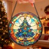 Personalized Stained Glass Christmas Tree Ornament,Christmas Handcraft Holiday Ornament with name,Premium Water Ripple Glass,Christmas GIFT