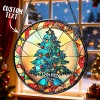 Personalized Stained Glass Christmas Tree Ornament,Christmas Handcraft Holiday Ornament with name,Premium Water Ripple Glass,Christmas GIFT