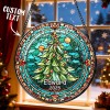 Personalized Stained Glass Christmas Tree Ornament,Christmas Handcraft Holiday Ornament with name,Premium Water Ripple Glass,Christmas GIFT