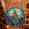 Personalized Stained Glass Christmas Tree Ornament,Christmas Handcraft Holiday Ornament with name,Premium Water Ripple Glass,Christmas GIFT