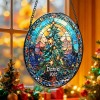 Personalized Stained Glass Christmas Tree Ornament,Christmas Handcraft Holiday Ornament with name,Premium Water Ripple Glass,Christmas GIFT