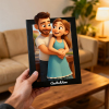 Custom Portrait Cartoon Frame｜Unique Illustration from Your Photo｜Ideal Gift for Couples, Family & Friends