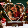 Custom Heart Crystal Photo Plaque, Personalized Picture & Engraving, Christmas Romantic Gift for Couples