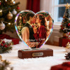 Custom Heart Crystal Photo Plaque, Personalized Picture & Engraving, Christmas Romantic Gift for Couples