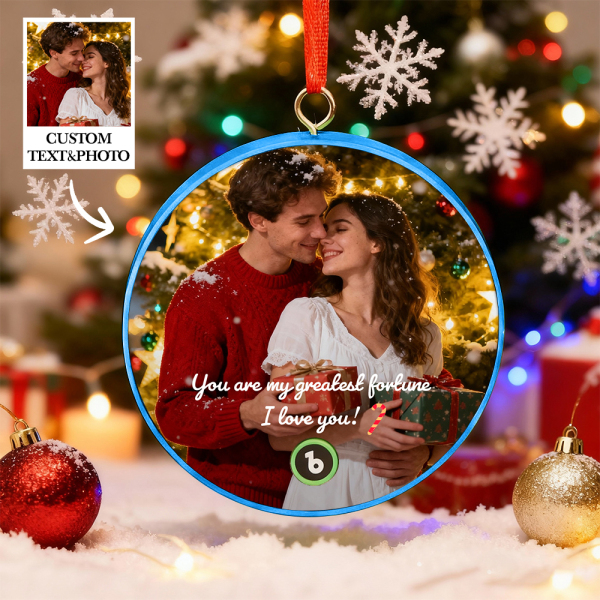 Custom Music Ornament Fridge Magnet Personalized Photo Music Box Ornament Music Fridge Magnet Custom Voice Recording Couple Keepsake Christmas Gifts