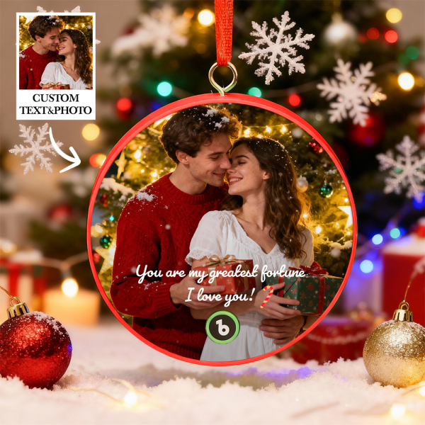 Custom Music Ornament Fridge Magnet Personalized Photo Music Box Ornament Music Fridge Magnet Custom Voice Recording Couple Keepsake Christmas Gifts