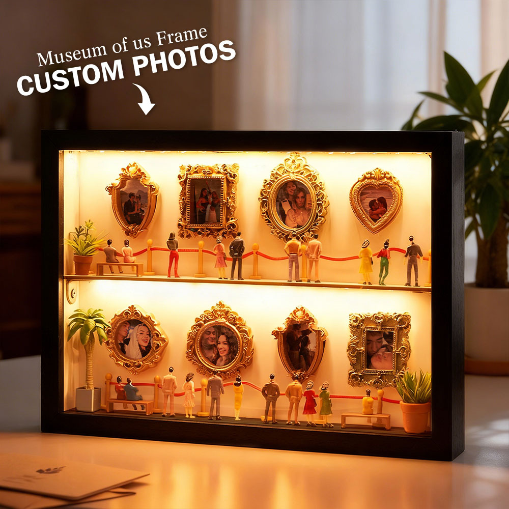 Personalized Museum of Us Frame Custom Photo Couples Gift for Her Mini Museum Gifts Best Valentine's Day Gifts - Photowatch