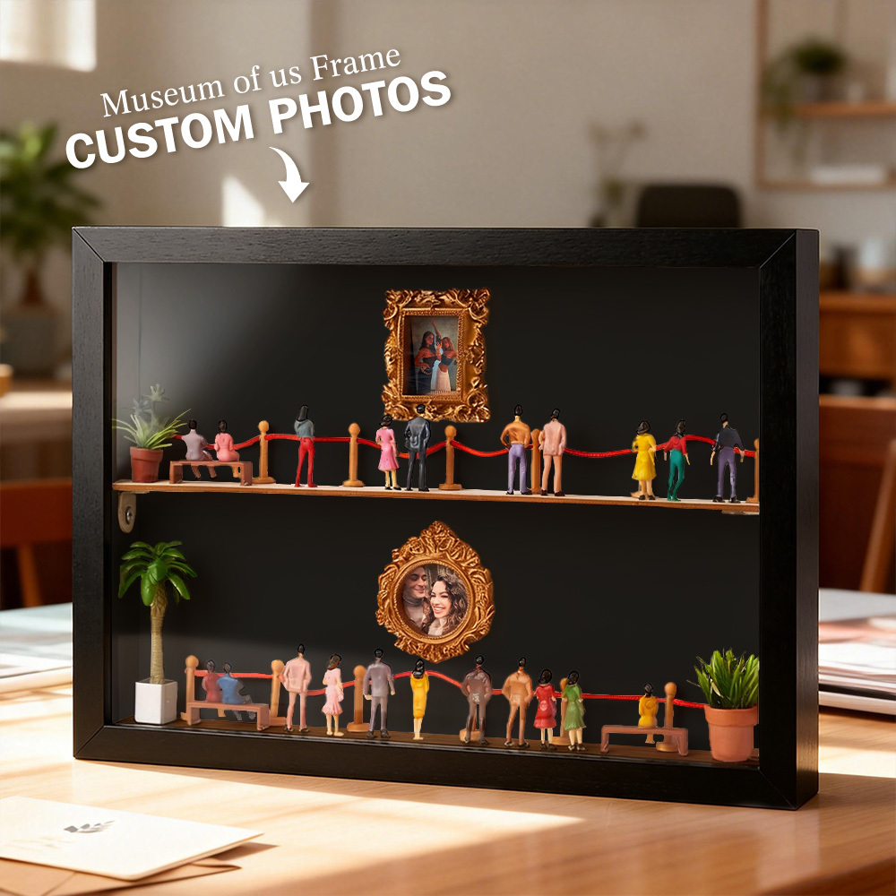 Personalized Museum of Us Frame Valentines Gifts Custom Photo Couples Gift for Her Mini Museum Gifts Best Valentine's Day Gifts