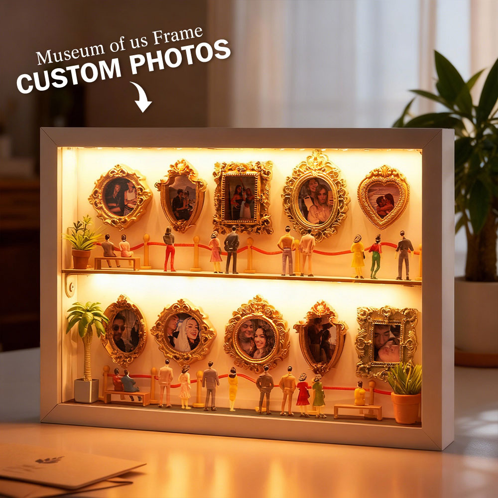 Personalized Museum of Us Frame Custom Photo Couples Gift for Her Mini Museum Gifts Best Valentine's Day Gifts - Photowatch