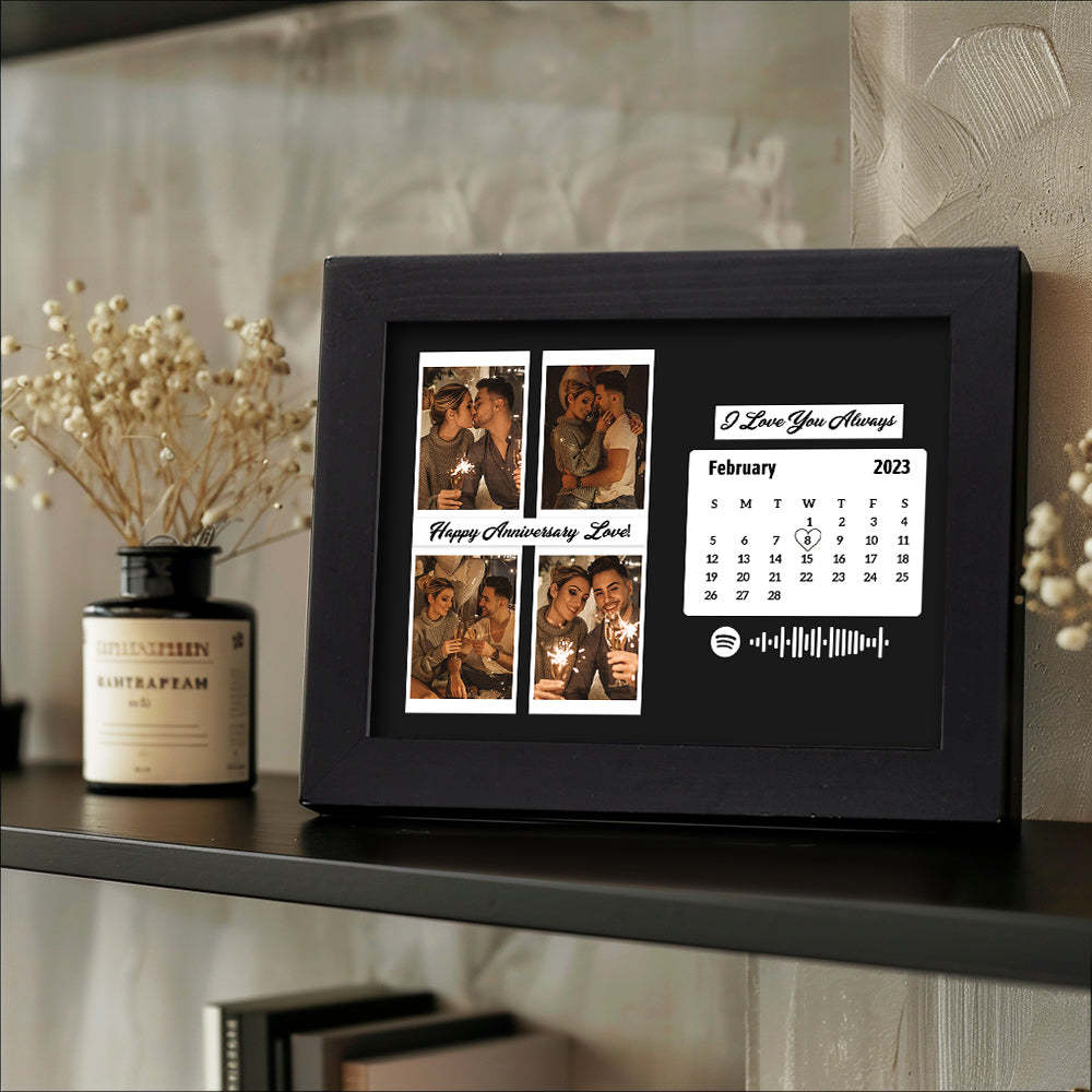 Custom Calendar Frame Personalized Photo Frame Anniversary Gifts for Couple - photowatch