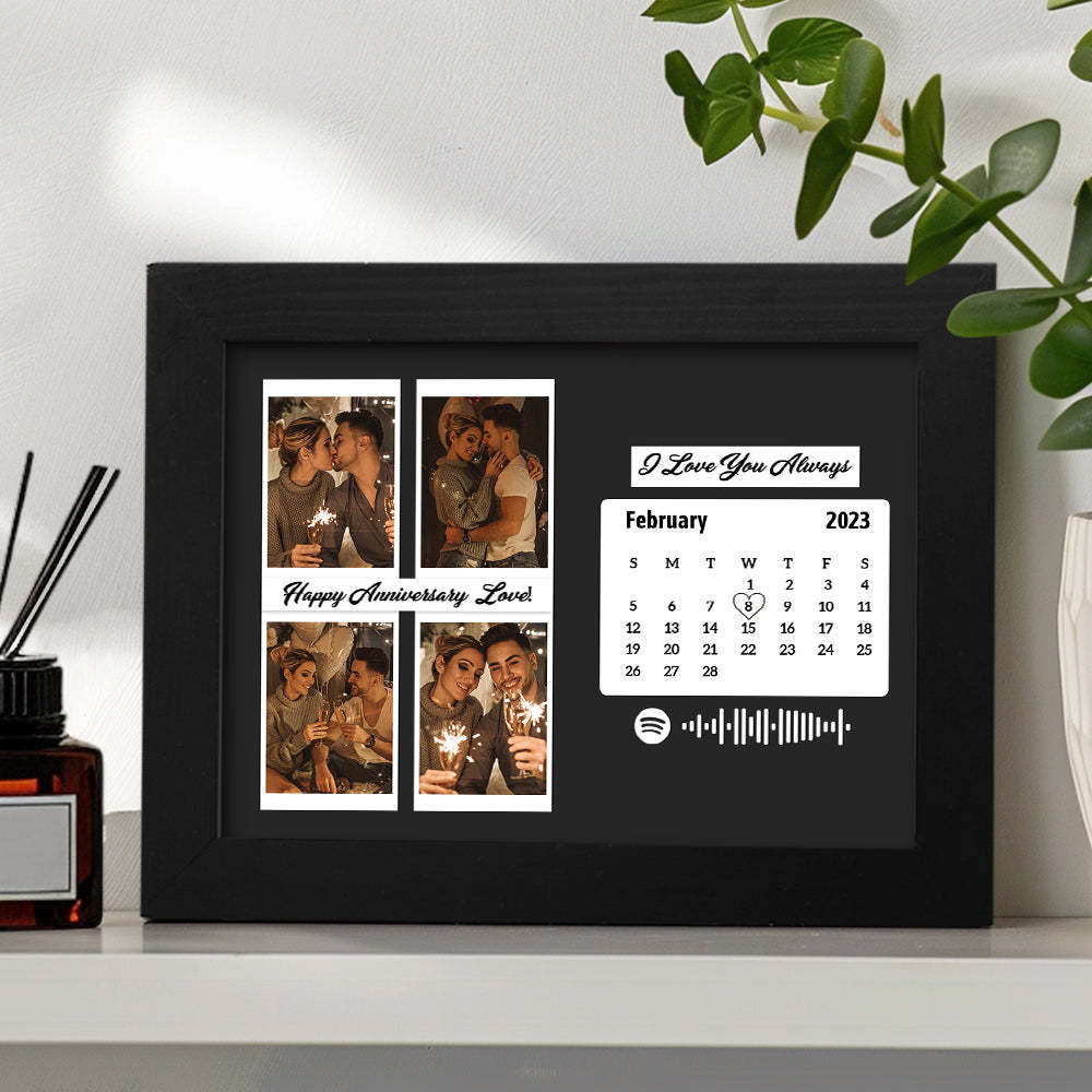 Custom Calendar Frame Personalized Photo Frame Anniversary Gifts for Couple - photowatch