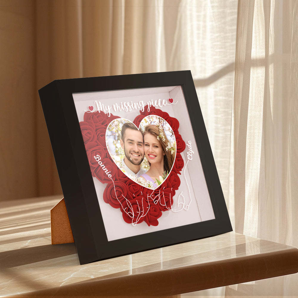My Missing Piece - Personalized Photo Flower Shadow Box - photowatch