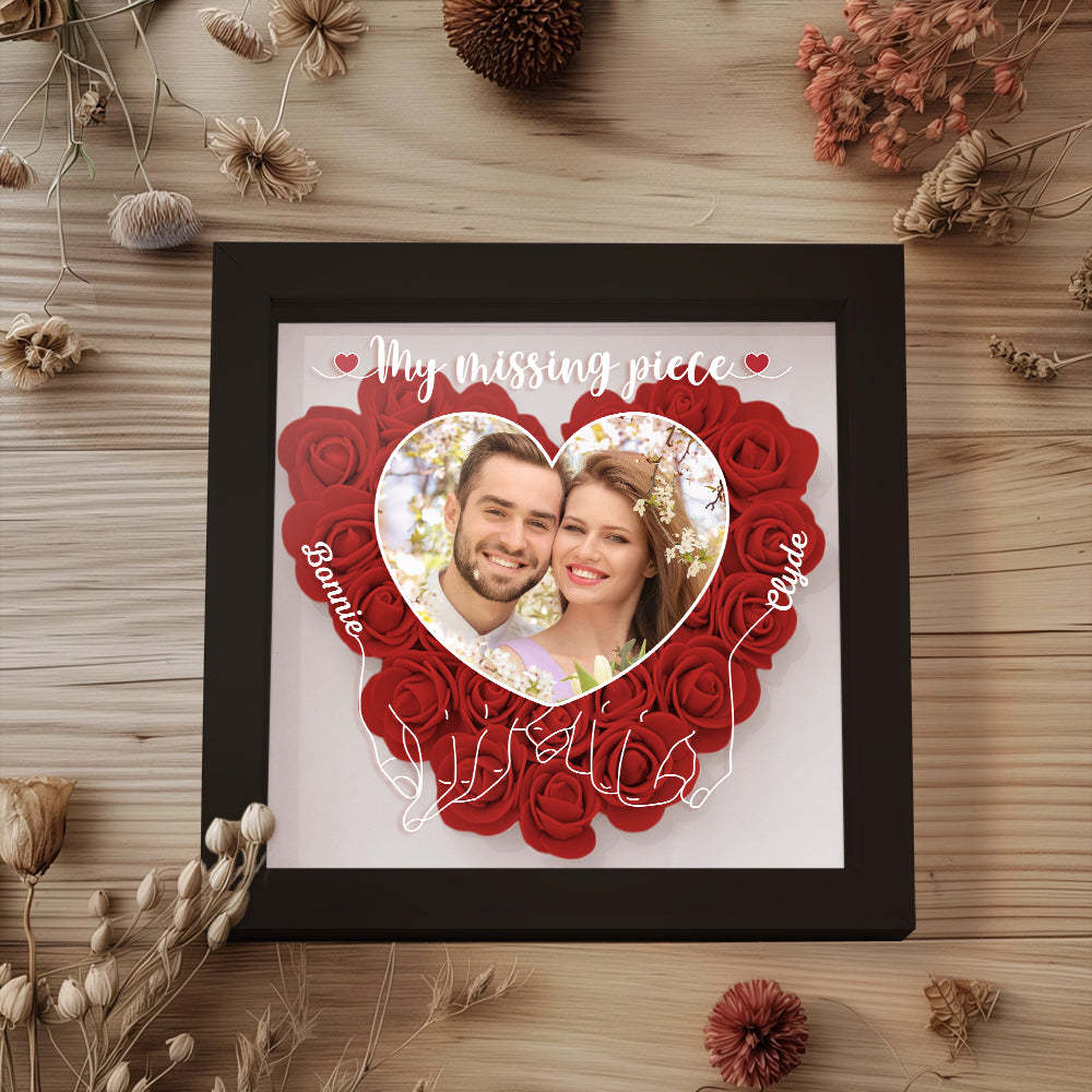My Missing Piece - Personalized Photo Flower Shadow Box - photowatch