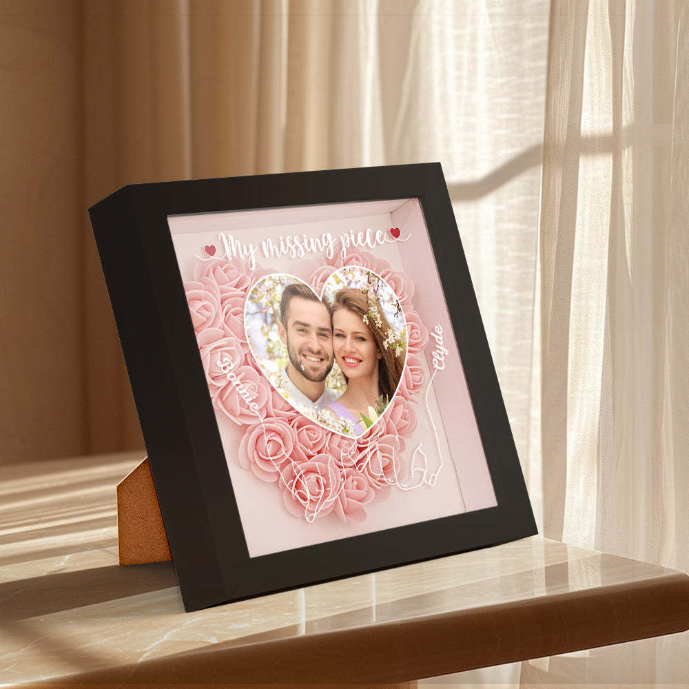 My Missing Piece - Personalized Photo Flower Shadow Box - photowatch