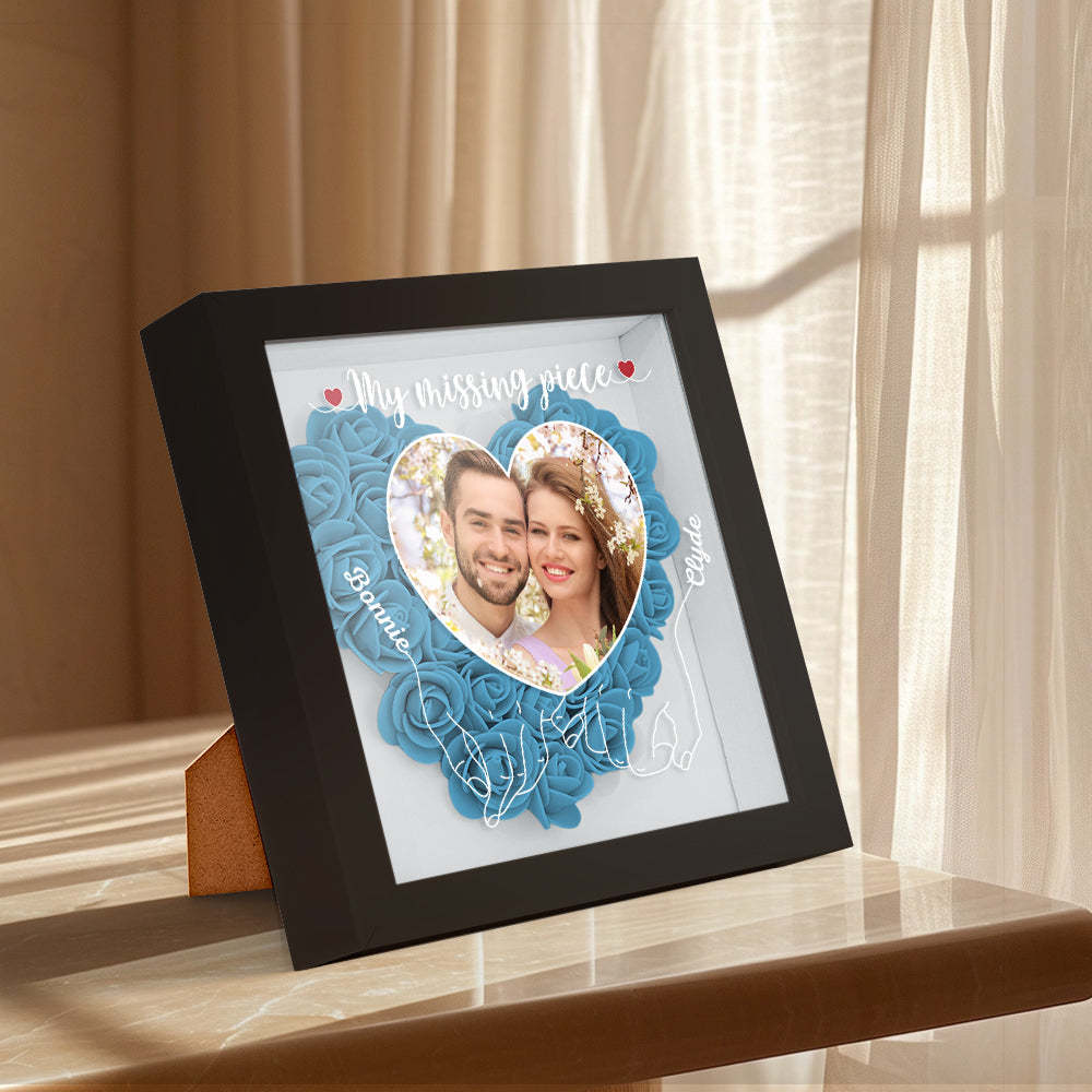 My Missing Piece - Personalized Photo Flower Shadow Box - photowatch