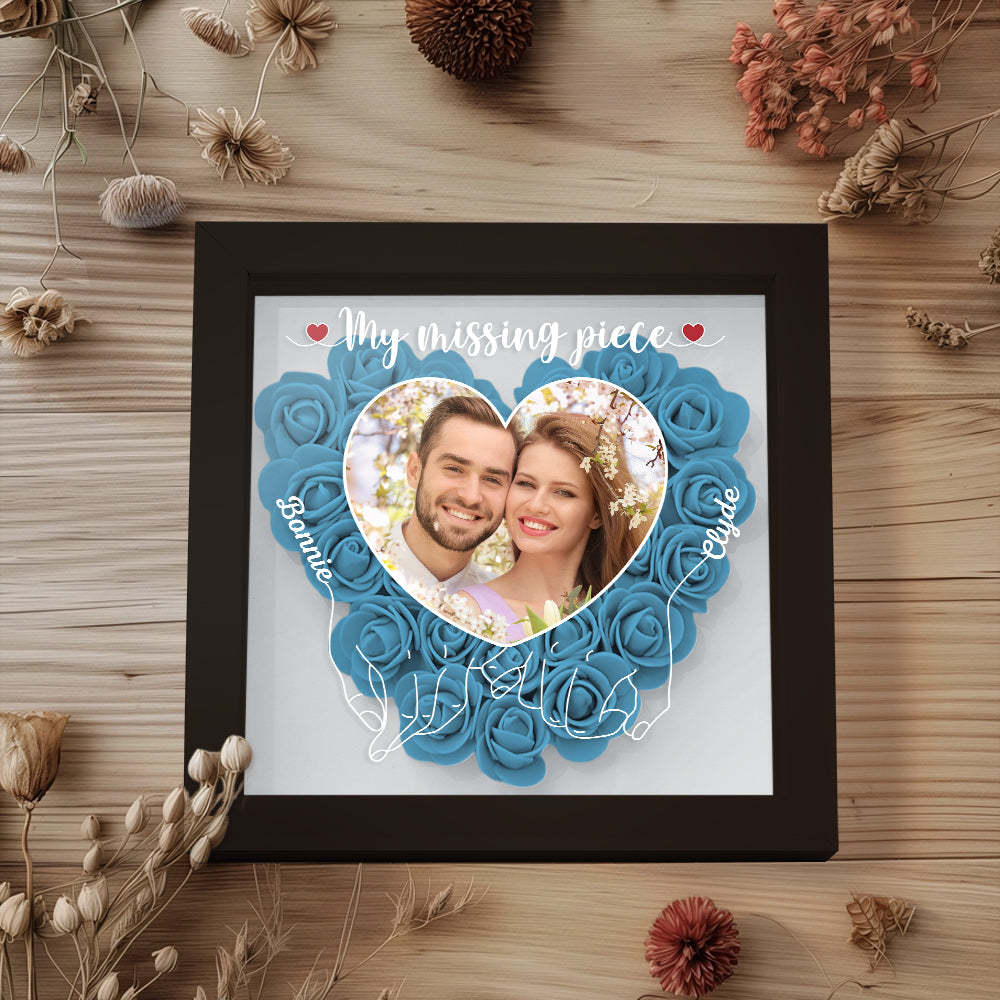 My Missing Piece - Personalized Photo Flower Shadow Box - photowatch