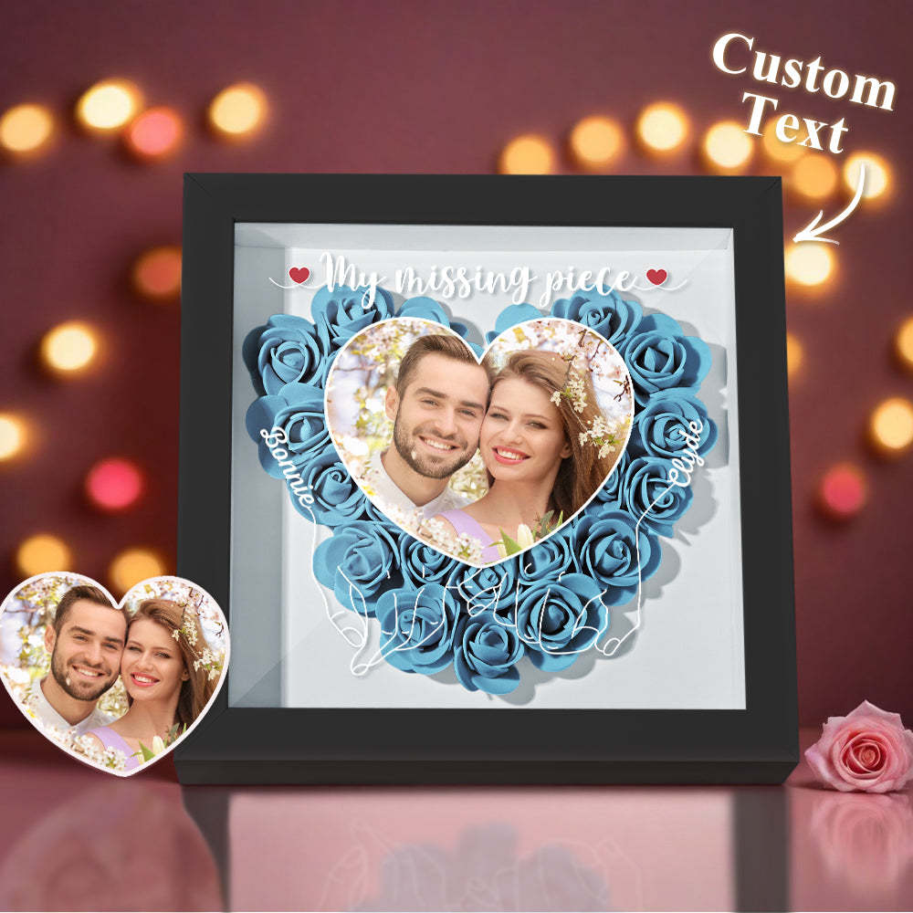 My Missing Piece - Personalized Photo Flower Shadow Box - photowatch