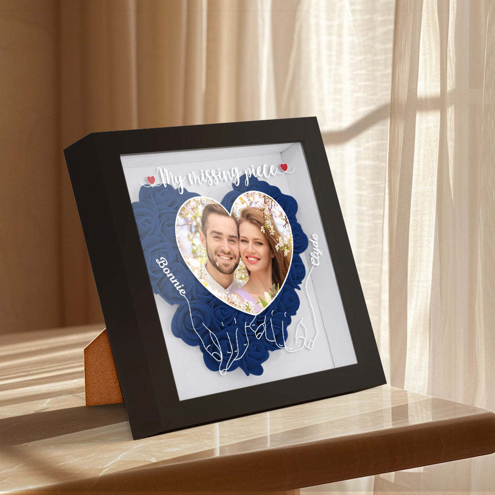 My Missing Piece - Personalized Photo Flower Shadow Box - photowatch