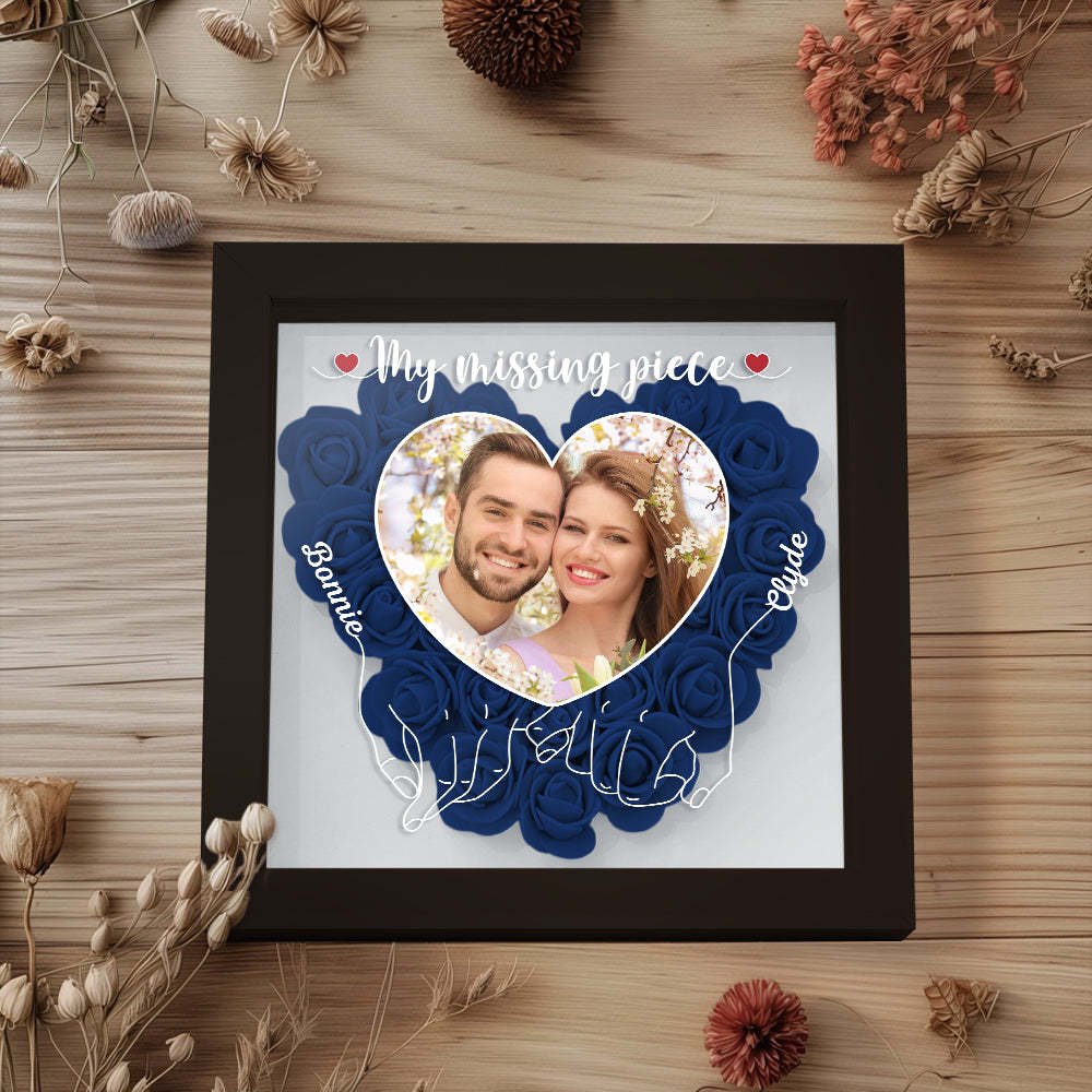 My Missing Piece - Personalized Photo Flower Shadow Box - photowatch