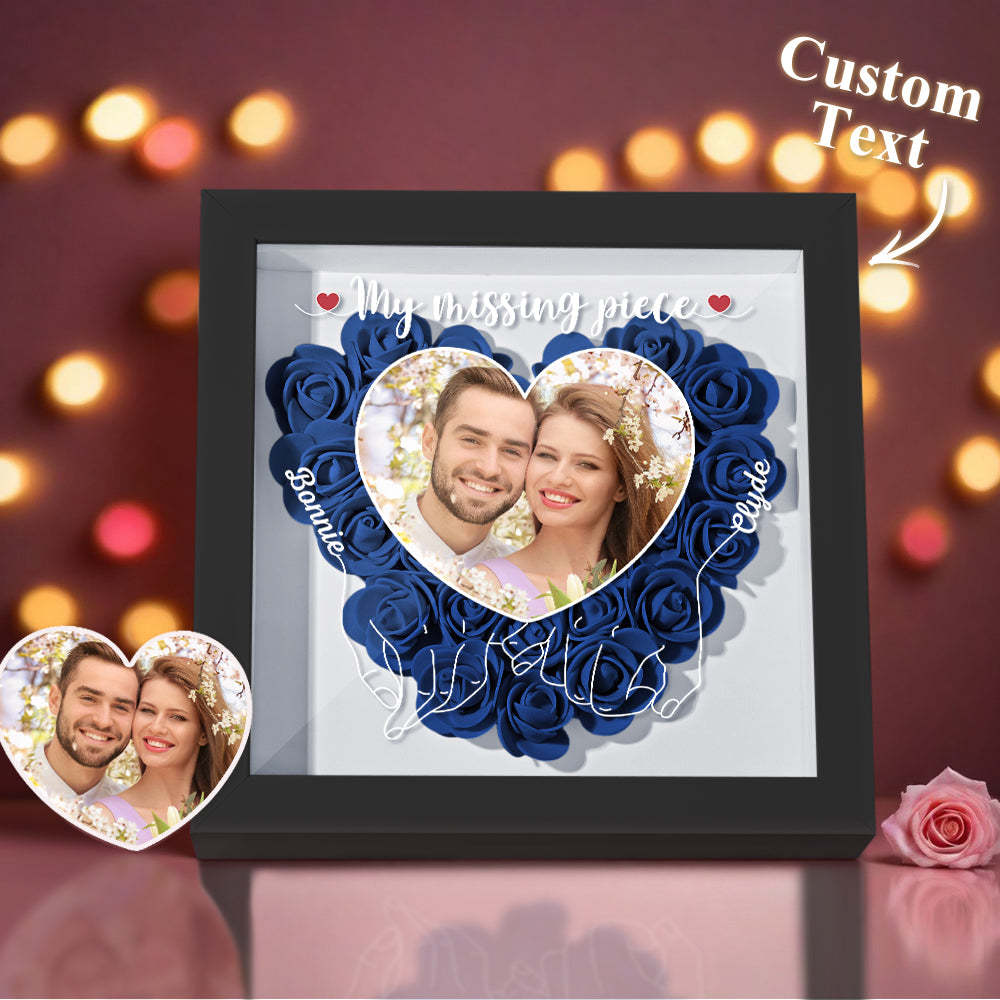 My Missing Piece - Personalized Photo Flower Shadow Box - photowatch