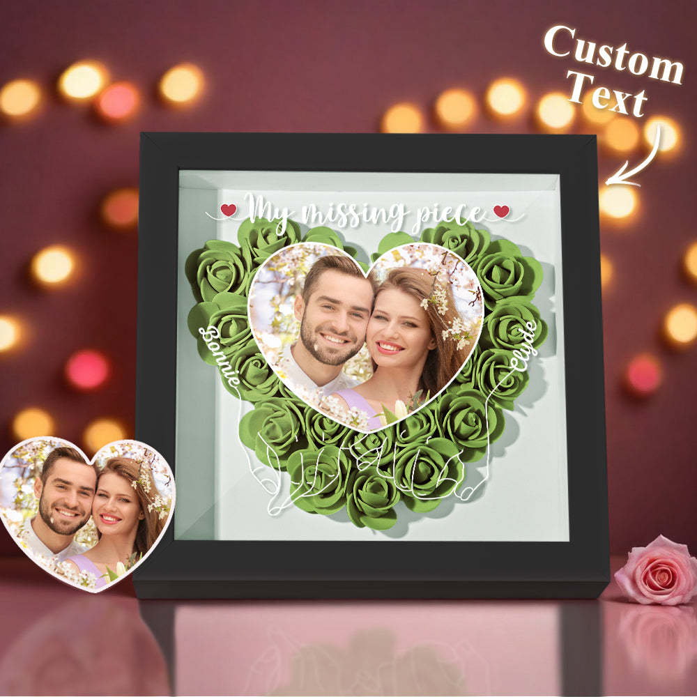 My Missing Piece - Personalized Photo Flower Shadow Box - photowatch