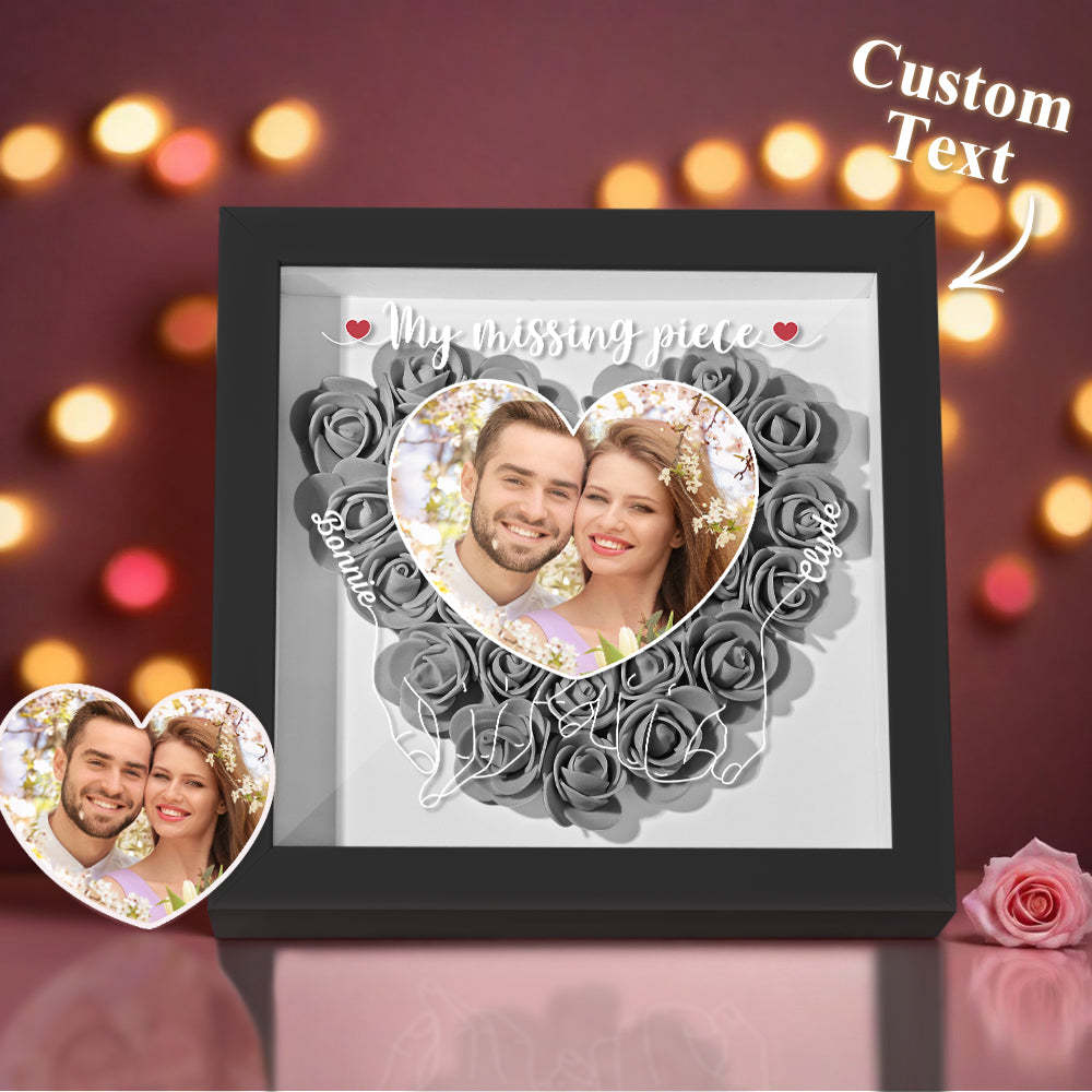 My Missing Piece - Personalized Photo Flower Shadow Box - photowatch