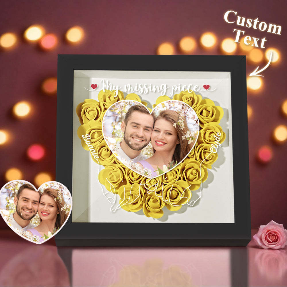 My Missing Piece - Personalized Photo Flower Shadow Box - photowatch