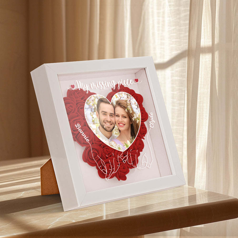 My Missing Piece - Personalized Photo Flower Shadow Box - photowatch