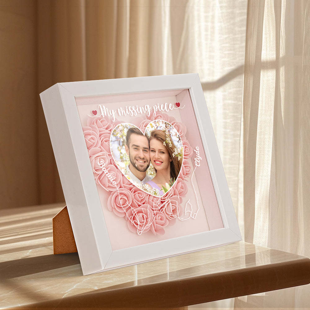 My Missing Piece - Personalized Photo Flower Shadow Box - photowatch