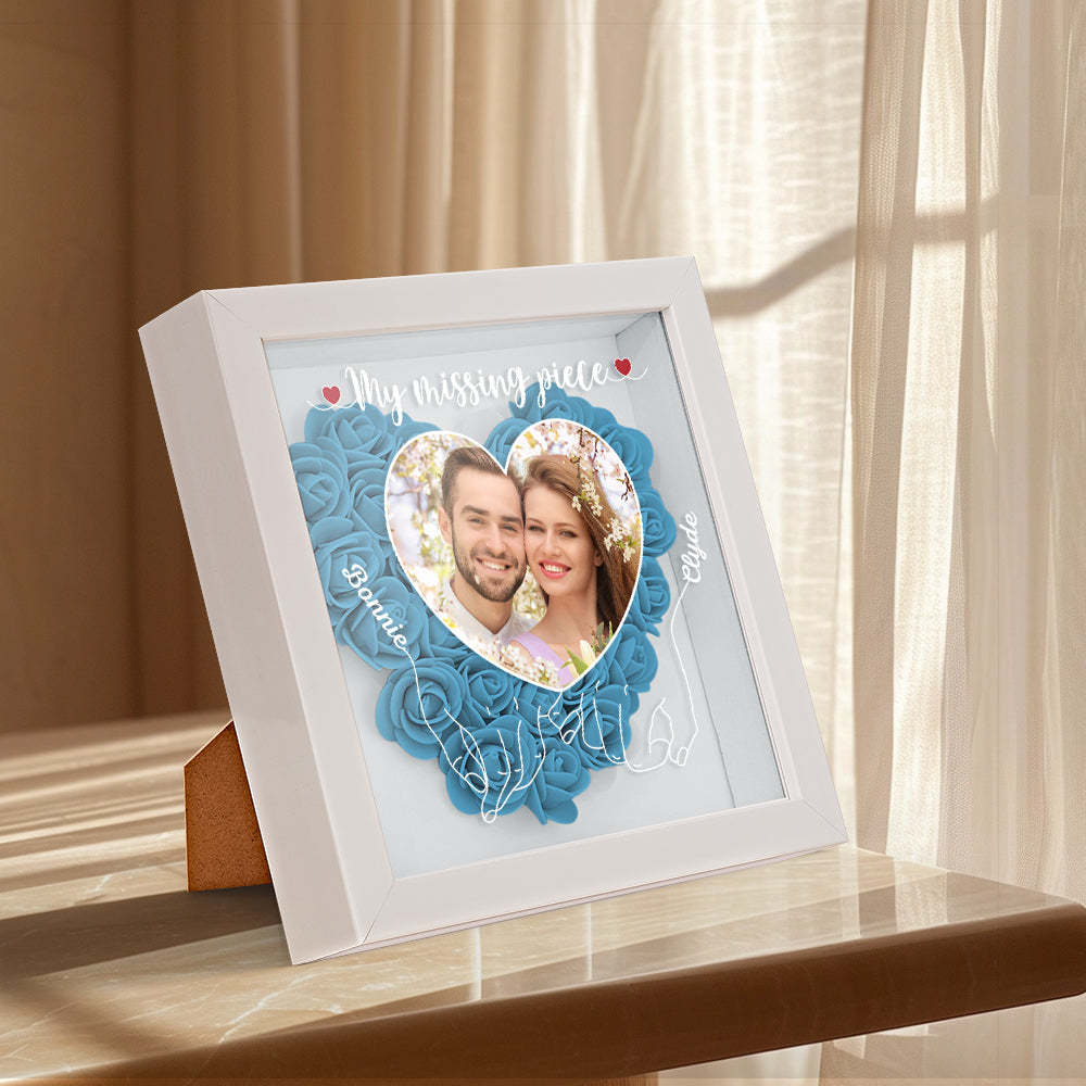 My Missing Piece - Personalized Photo Flower Shadow Box - photowatch