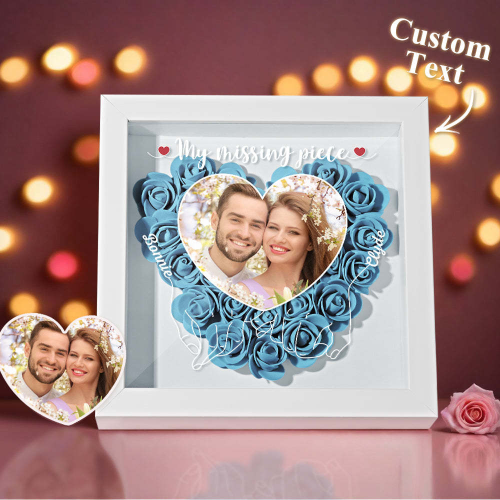 My Missing Piece - Personalized Photo Flower Shadow Box - photowatch