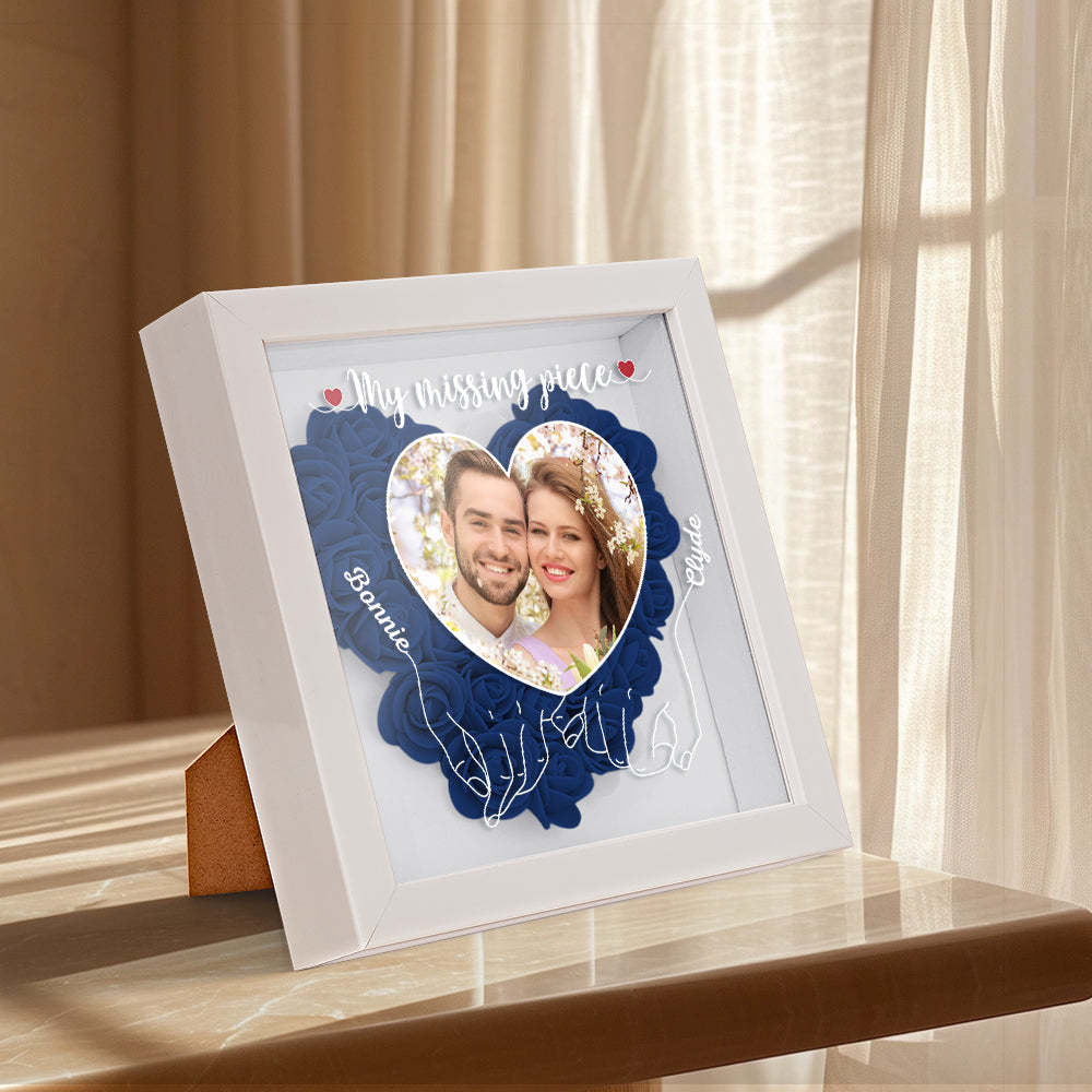 My Missing Piece - Personalized Photo Flower Shadow Box - photowatch