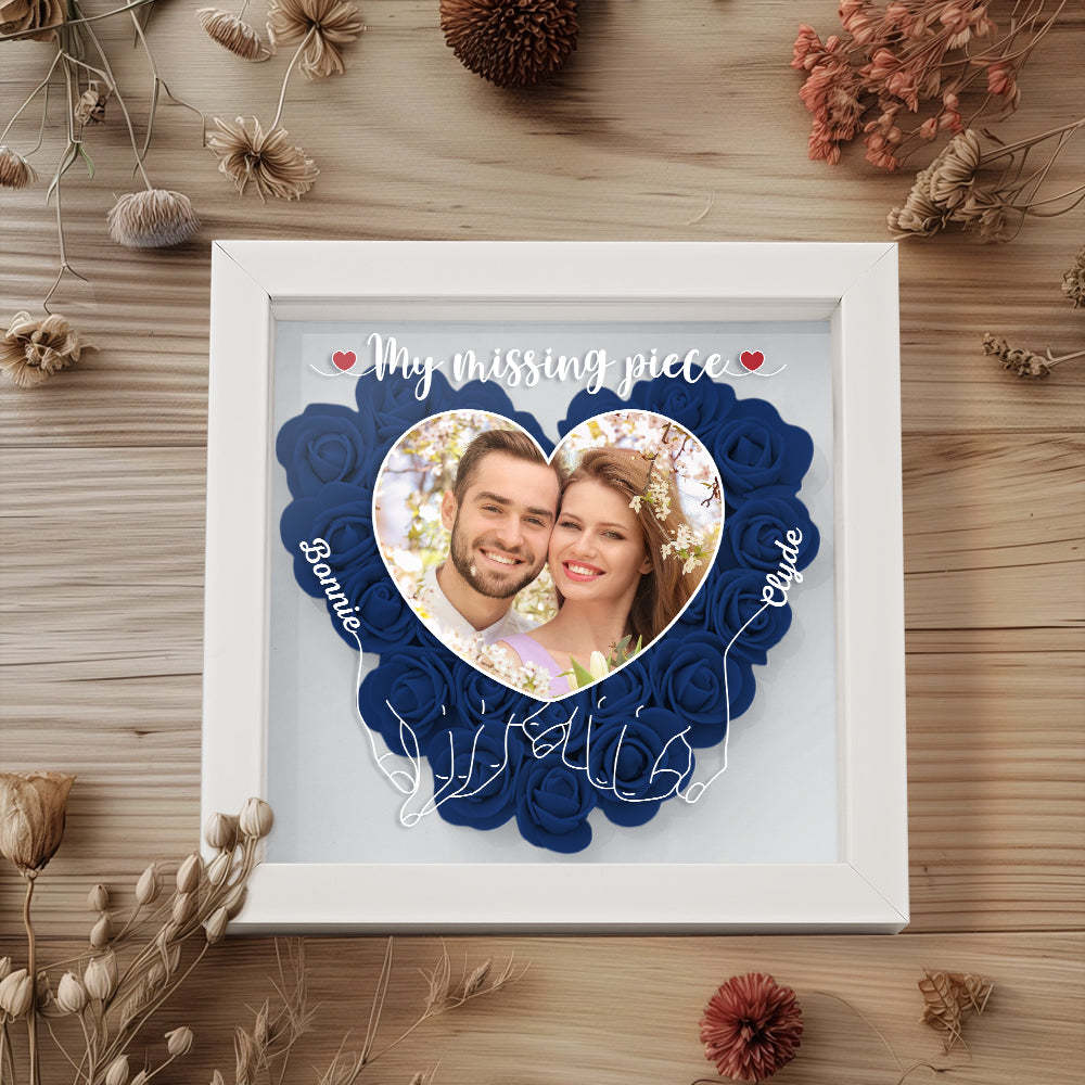 My Missing Piece - Personalized Photo Flower Shadow Box - photowatch