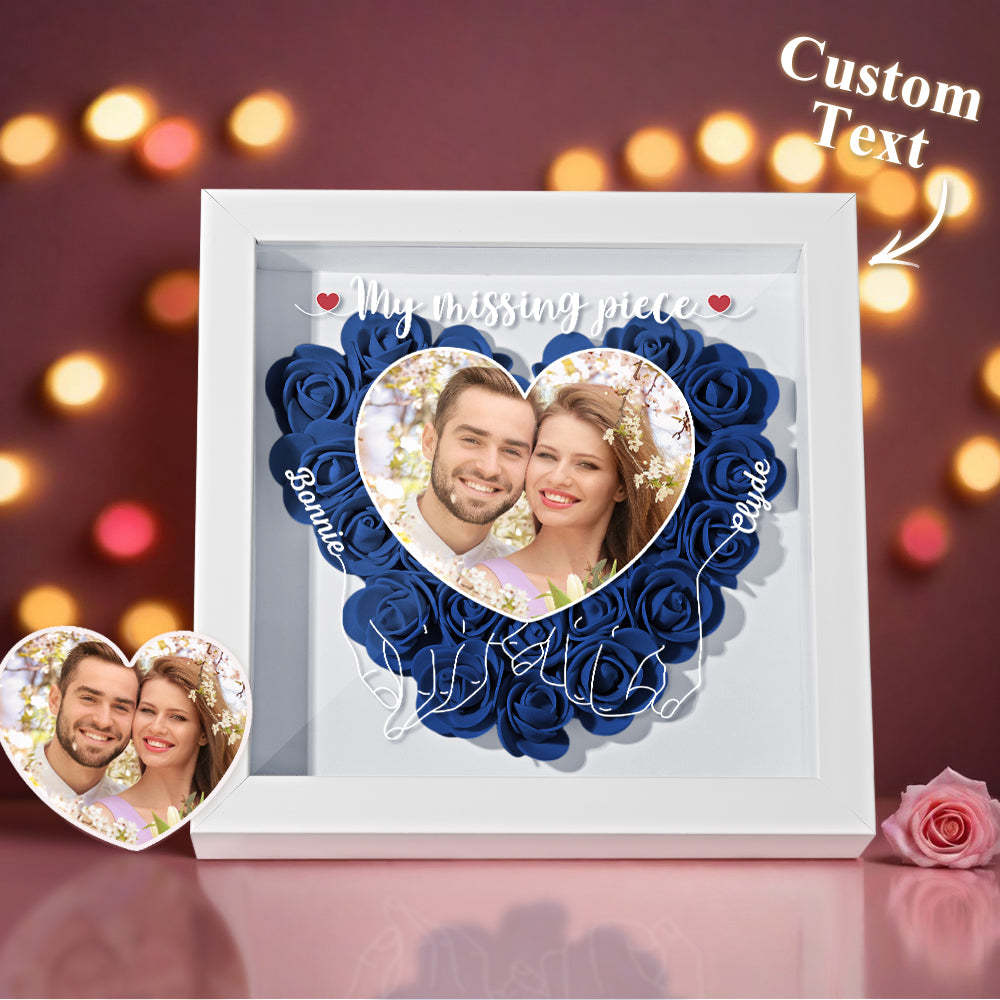My Missing Piece - Personalized Photo Flower Shadow Box - photowatch