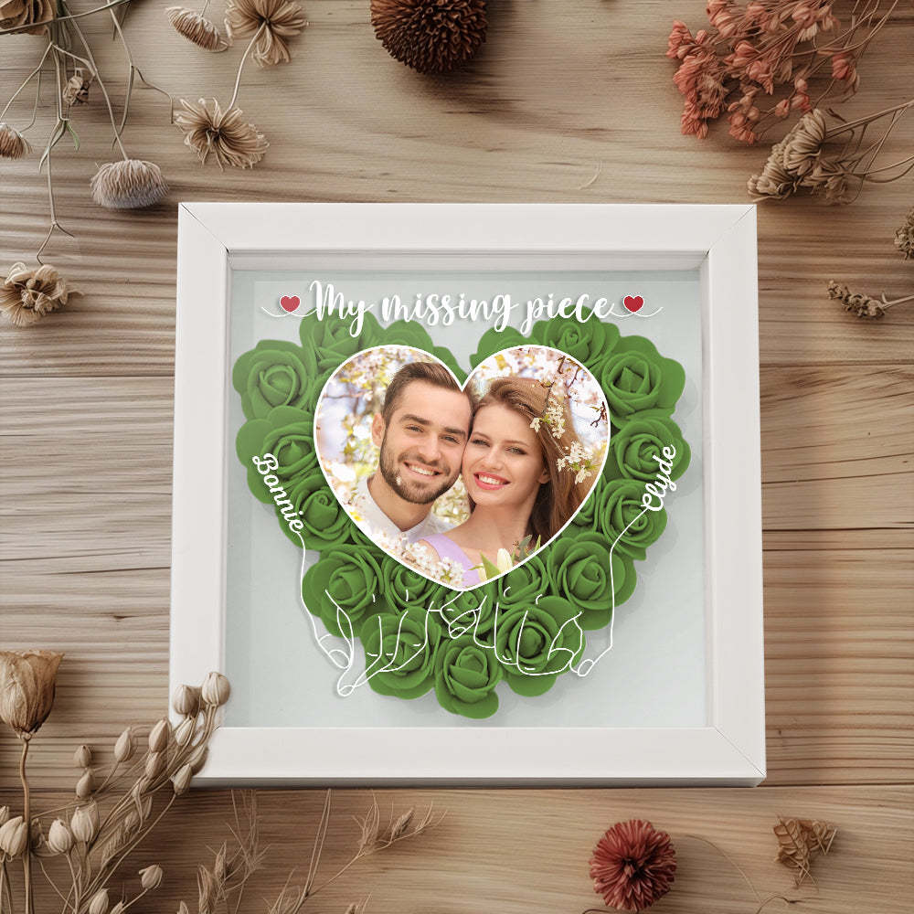 My Missing Piece - Personalized Photo Flower Shadow Box - photowatch