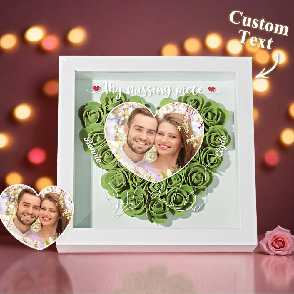 My Missing Piece - Personalized Photo Flower Shadow Box - photowatch