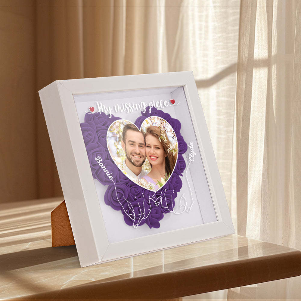 My Missing Piece - Personalized Photo Flower Shadow Box - photowatch