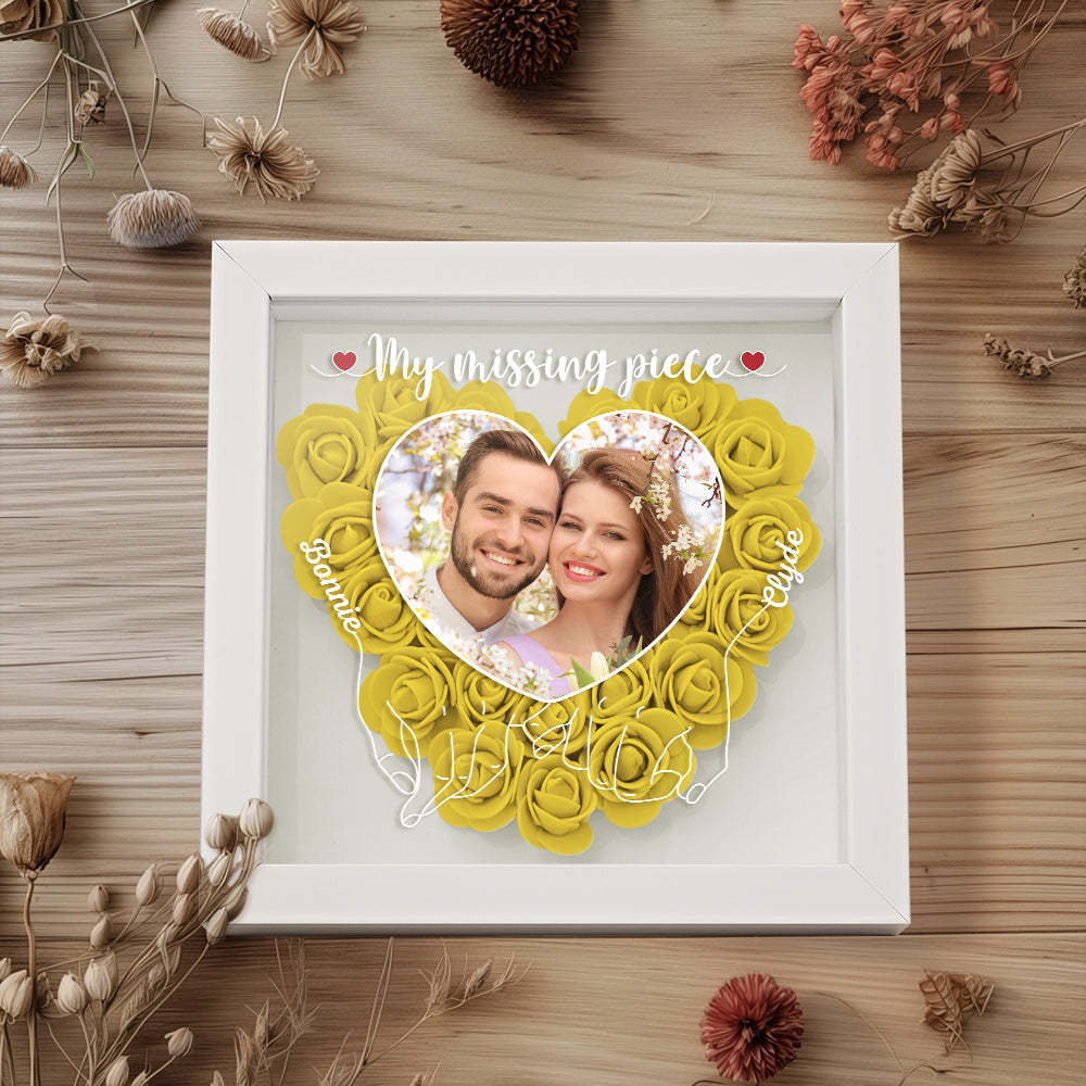 My Missing Piece - Personalized Photo Flower Shadow Box - photowatch