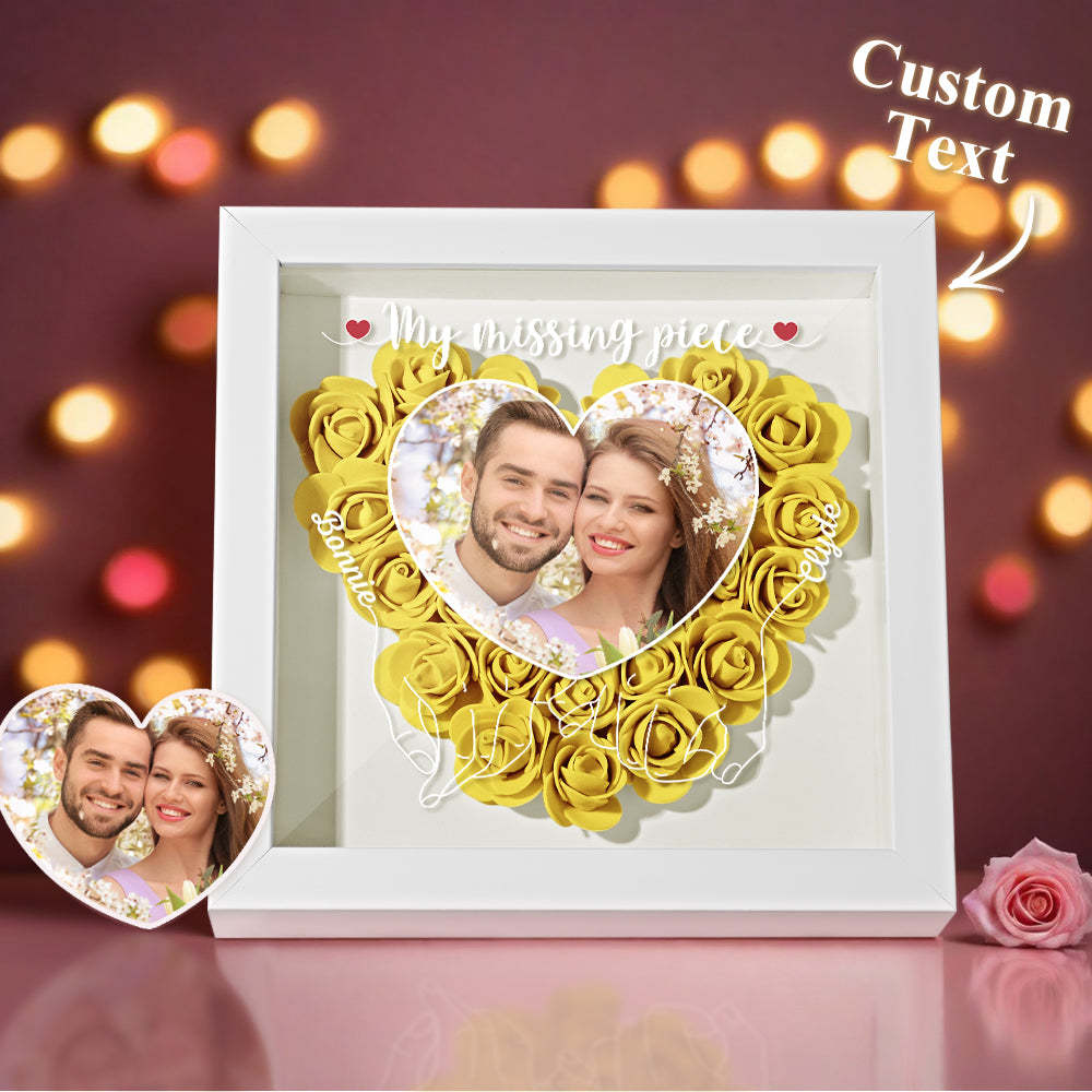 My Missing Piece - Personalized Photo Flower Shadow Box - photowatch