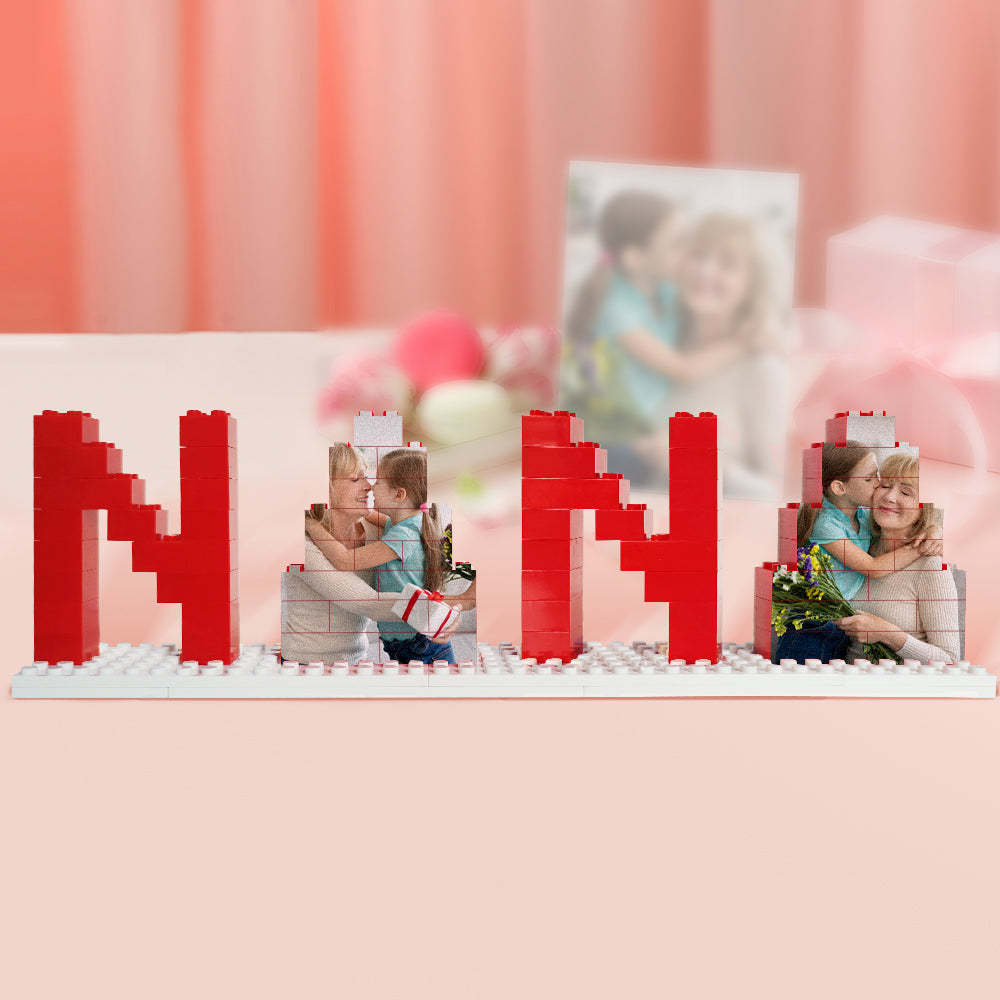 Personalized Nana Photo Building Brick Puzzles Photo Block Mother's Day Gifts - photowatch
