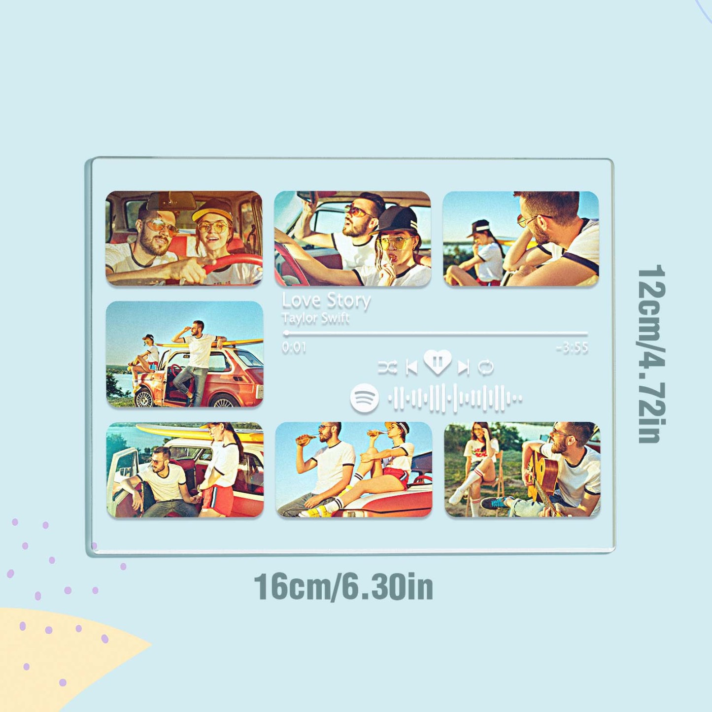 Custom Spotify Plaque Personalised Photo Decor Gift Music Plaque For Couples - photowatch