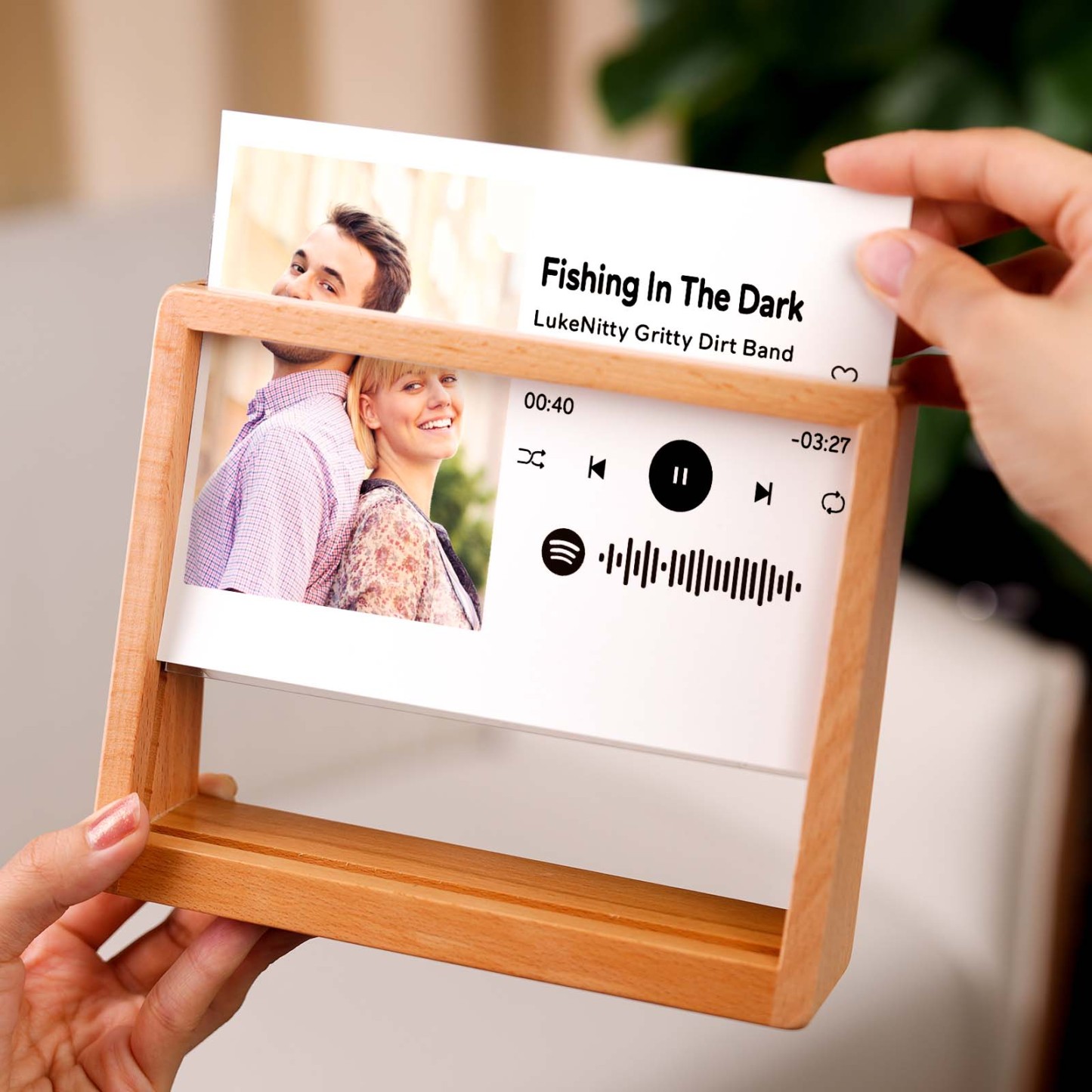 Custom Spotify Plaque Custom Wood Photo Frame Perfect For Family Memories & Office Decor - Photowatch