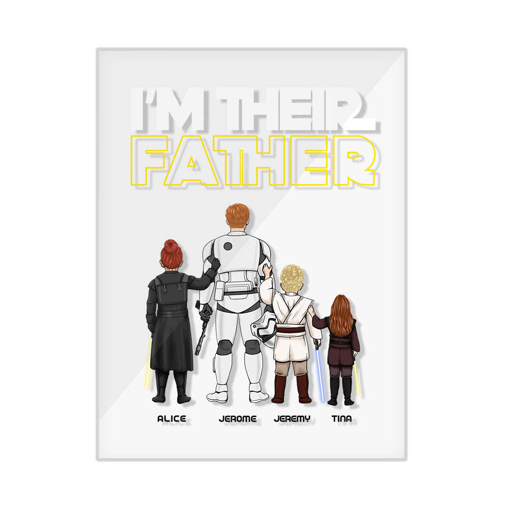 Custom I Am Their Father Night Light Personalized Acrylic Plaque Home Decoration Lamp Father's Day Gift - photowatch