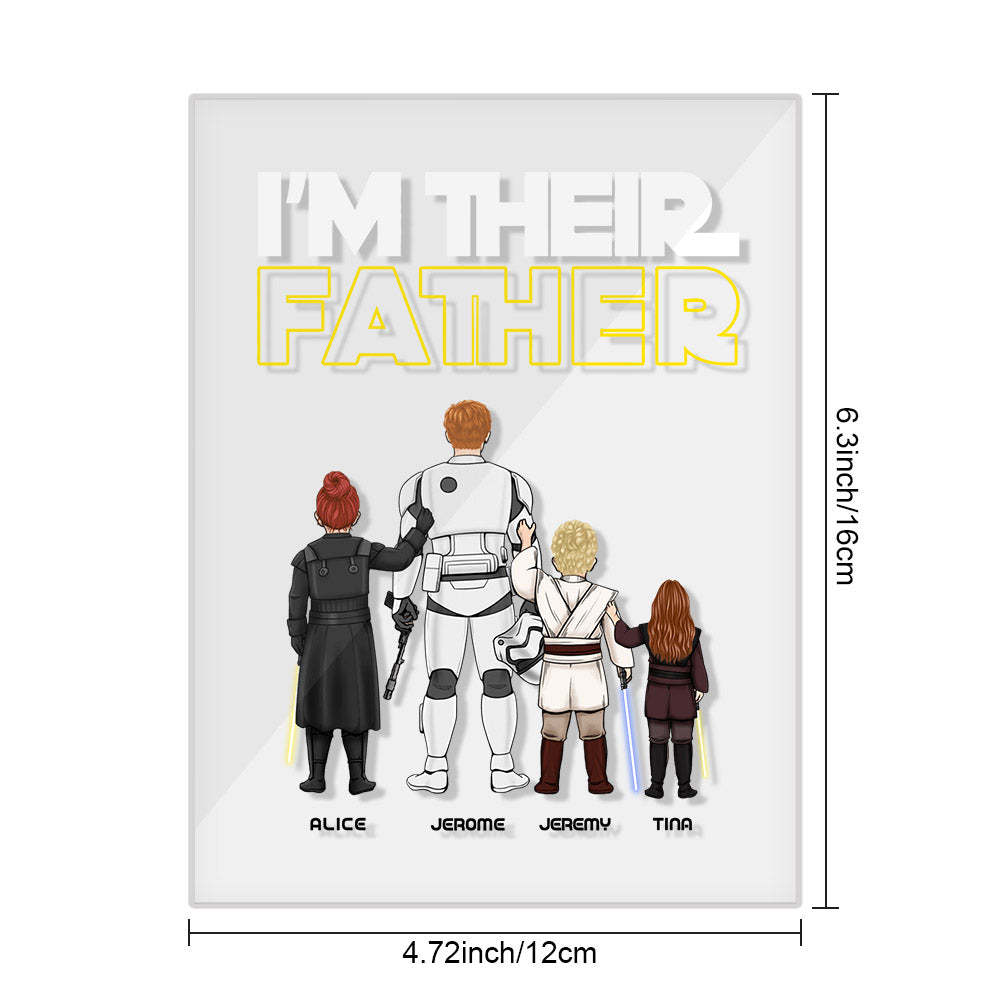 Custom I Am Their Father Night Light Personalized Acrylic Plaque Home Decoration Lamp Father's Day Gift - photowatch
