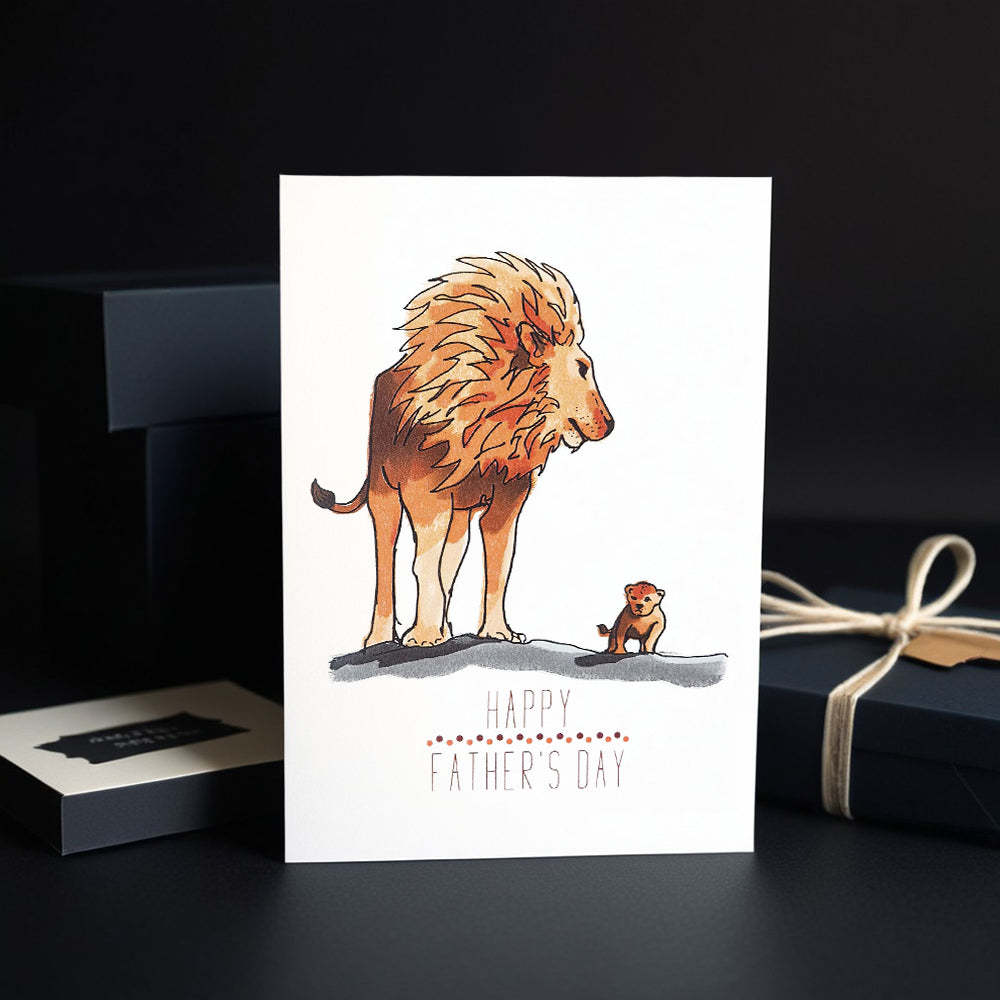 Father's Day Card Lion Father's Day Card Greeting Card for Dad - photowatch